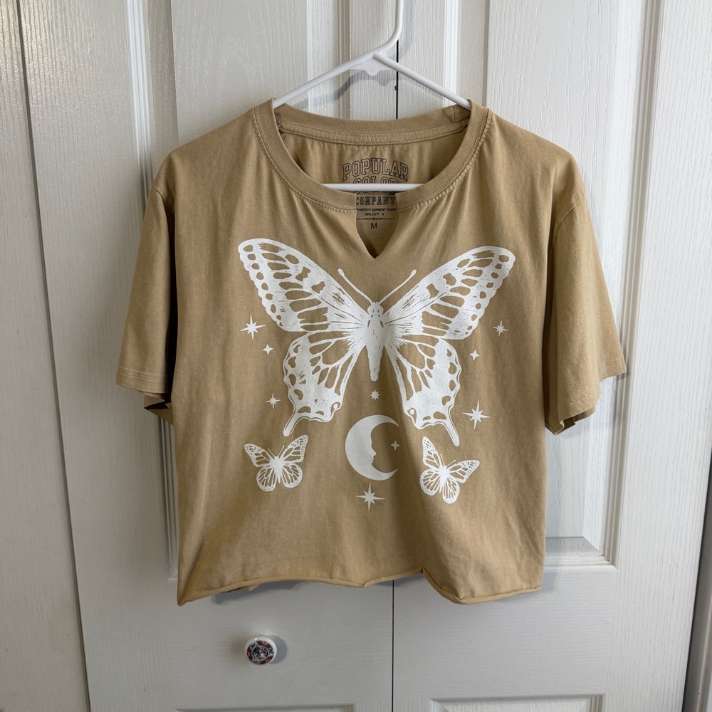 Popular Color Company butterfly moon crop tee size‎ medium